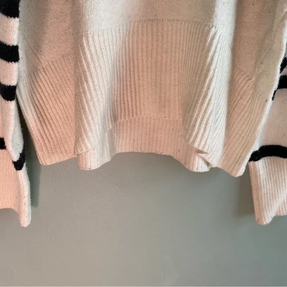 A New Day | Striped Black and White Women's Turtleneck Sweater - Picture 2 of 4